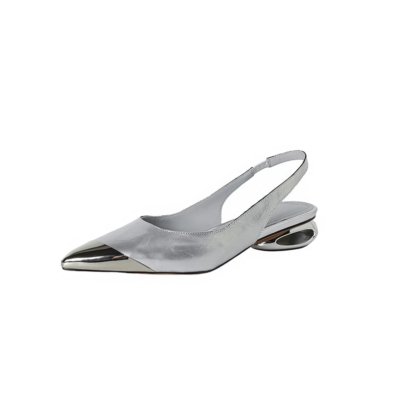 Elara Chrome Genuine Leather Heels