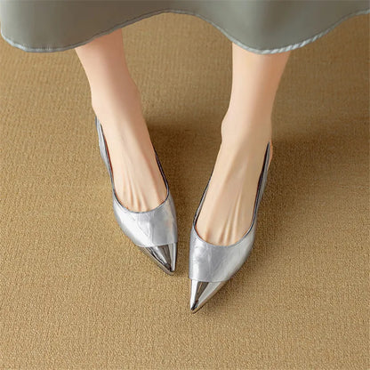 Elara Chrome Genuine Leather Heels