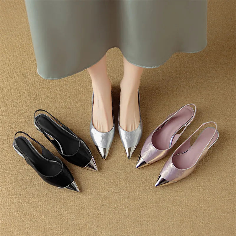 Elara Chrome Genuine Leather Heels