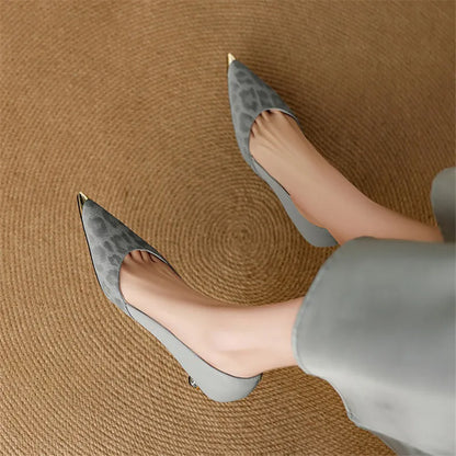 Elara Genuine Leather Leopard Heels